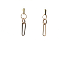 Geometric Link Dangle Earrings in Yellow Gold