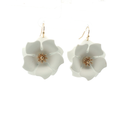 White Floral Drop Earrings