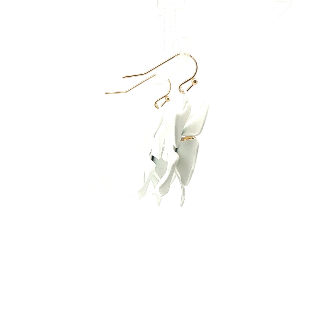 White Floral Drop Earrings