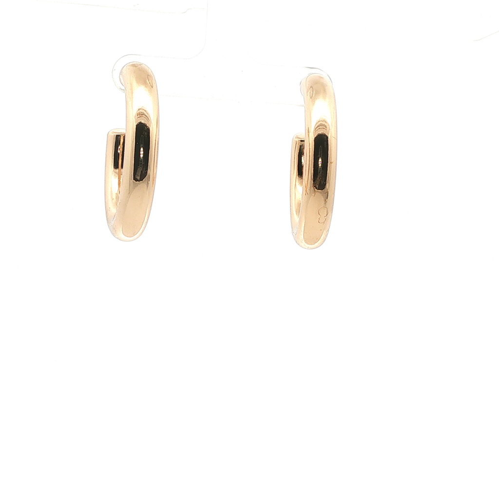Polished Yellow Gold Tubular Hoop Earrings