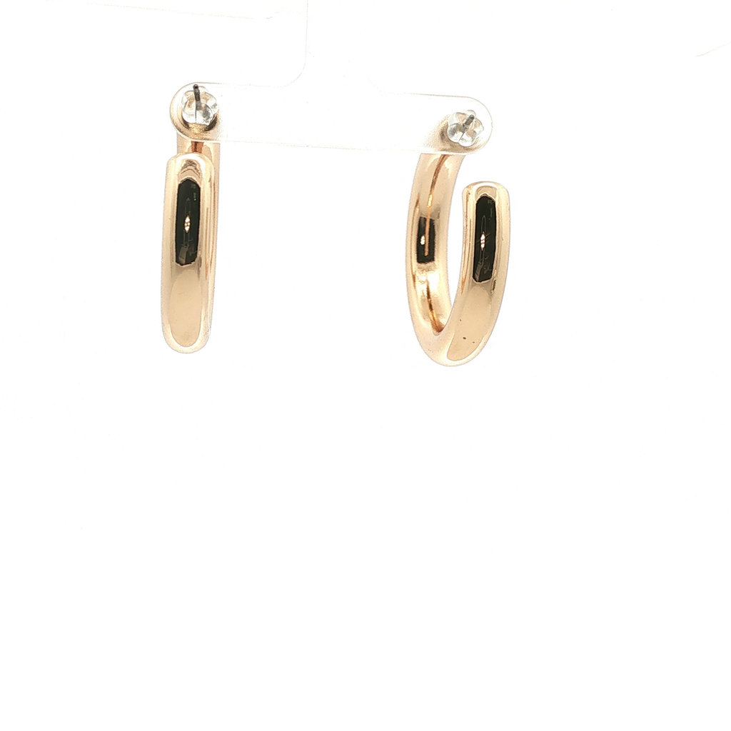 Polished Yellow Gold Tubular Hoop Earrings