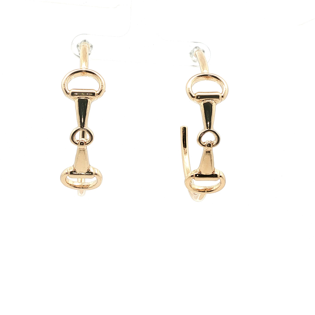 Yellow Gold Horsebit Hoop Earrings