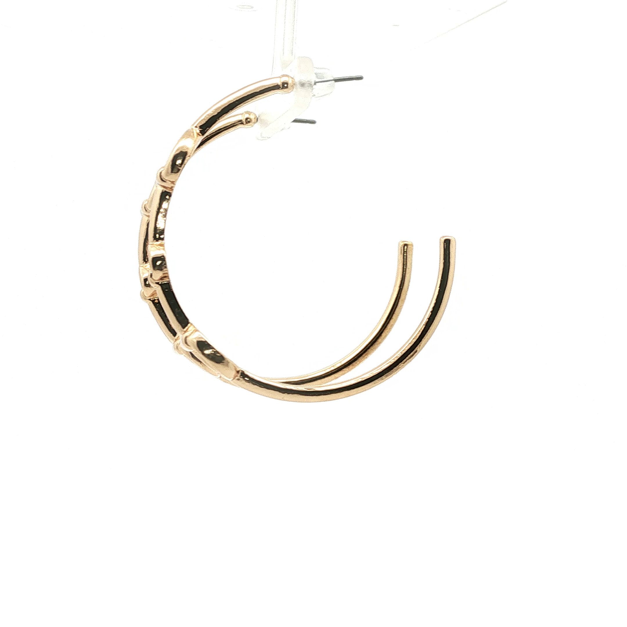 Yellow Gold Horsebit Hoop Earrings