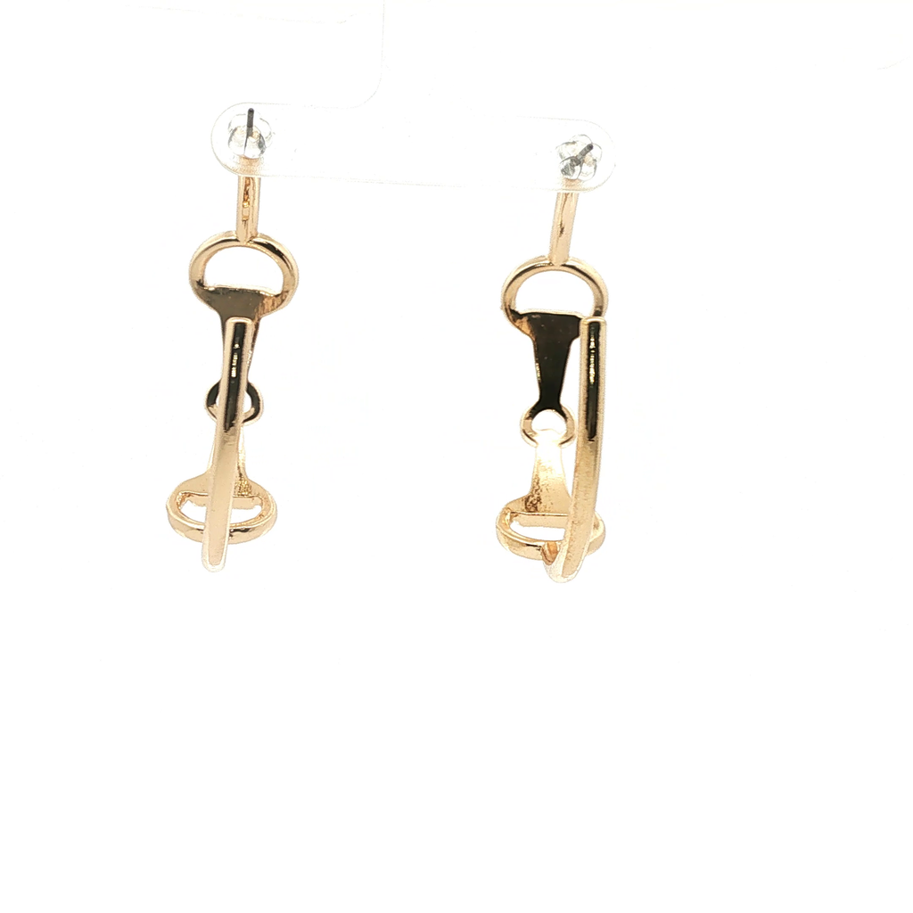 Yellow Gold Horsebit Hoop Earrings