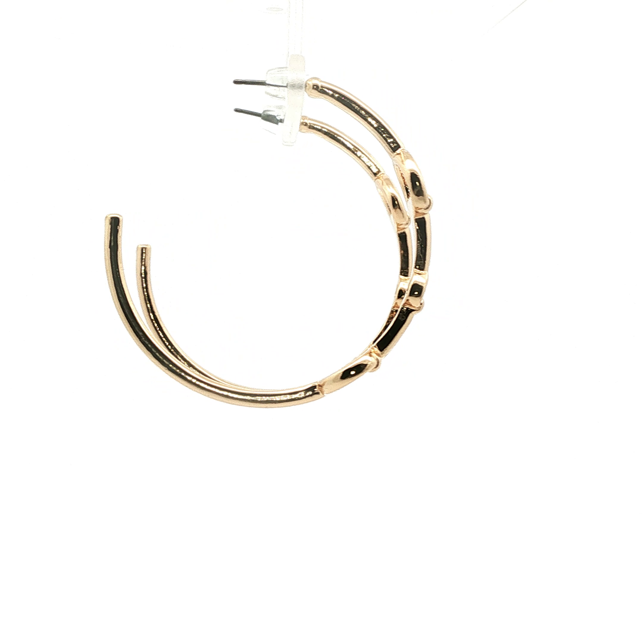 Yellow Gold Horsebit Hoop Earrings
