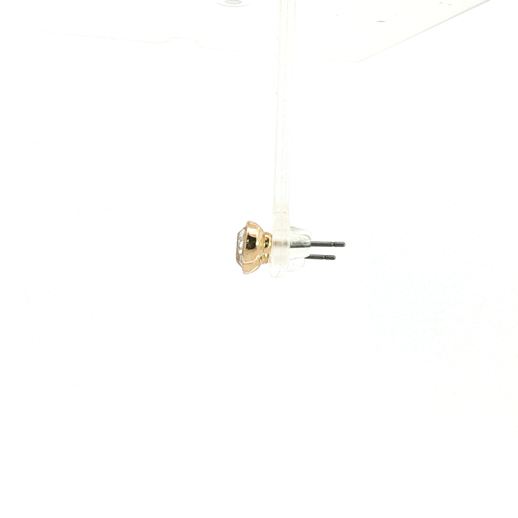 Rose Gold Bezel-Set Crystal Stud Earrings