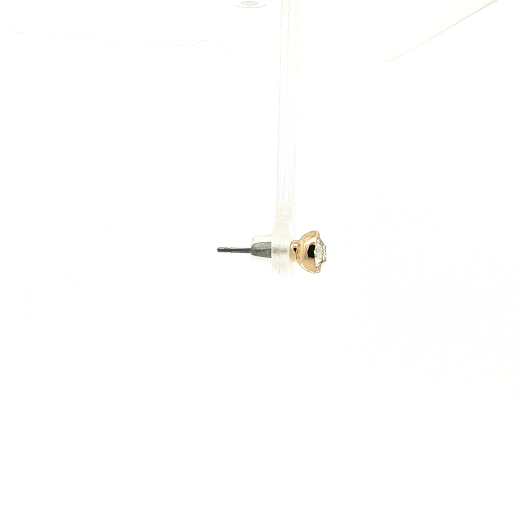 Rose Gold Bezel-Set Crystal Stud Earrings