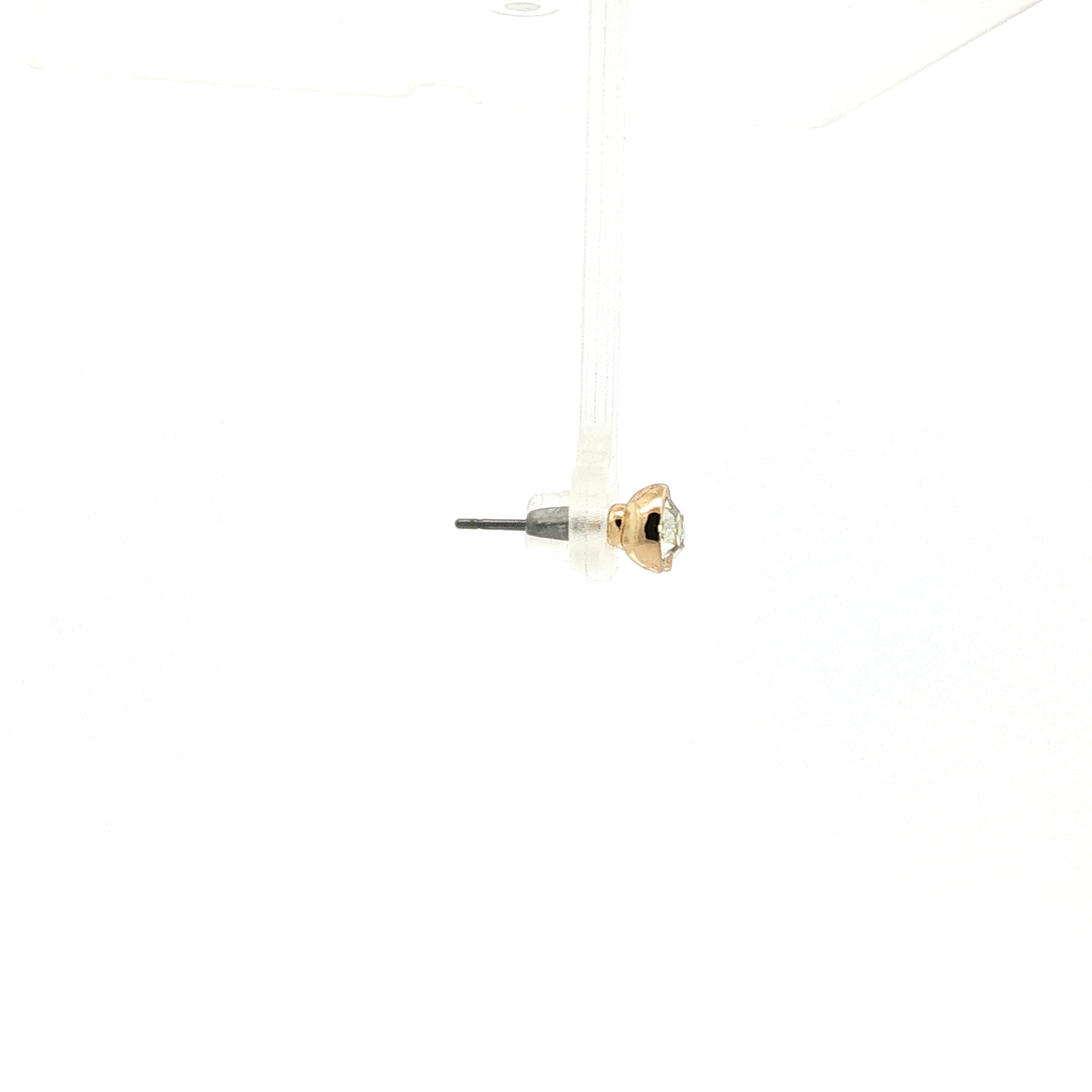 Rose Gold Bezel-Set Crystal Stud Earrings
