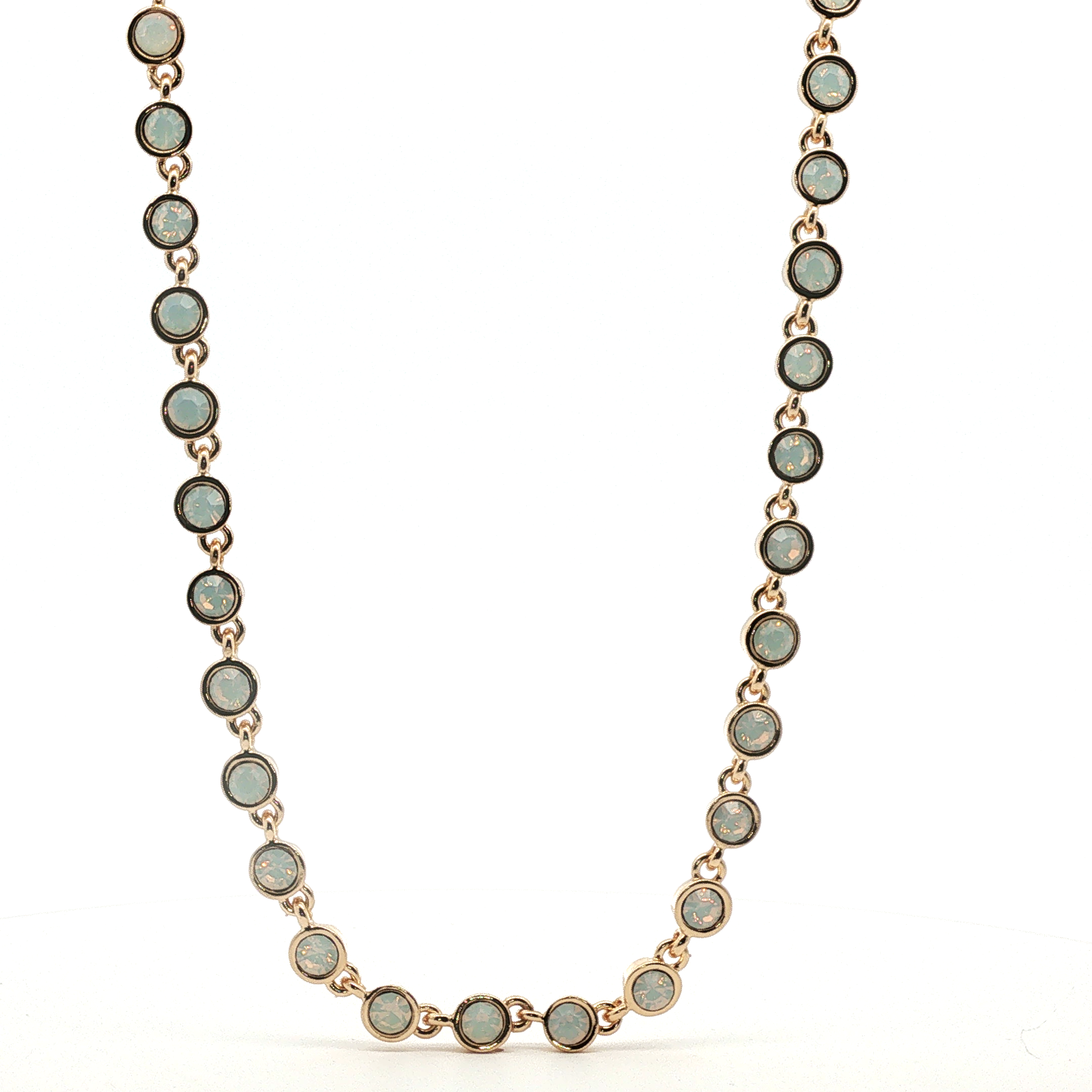 Yellow Gold Bezel-Set Opal Necklace