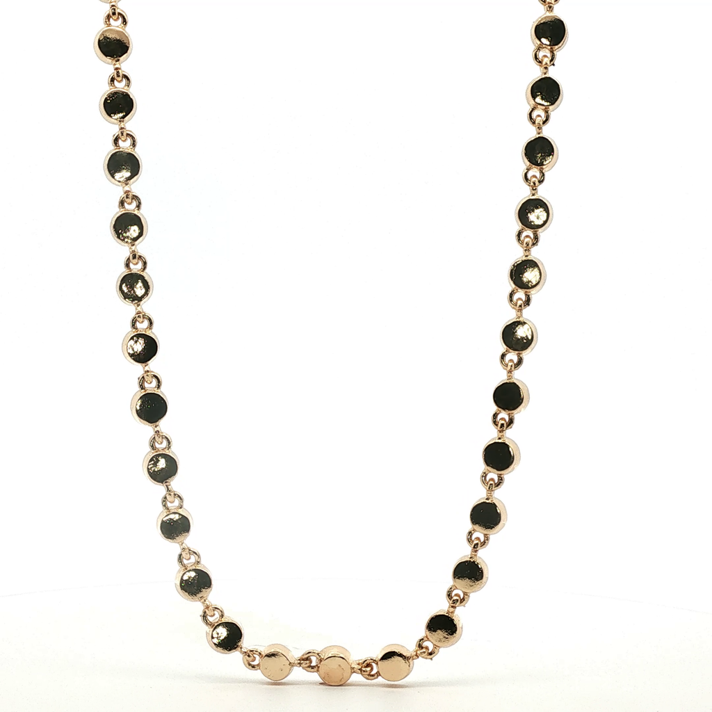 Yellow Gold Bezel-Set Opal Necklace
