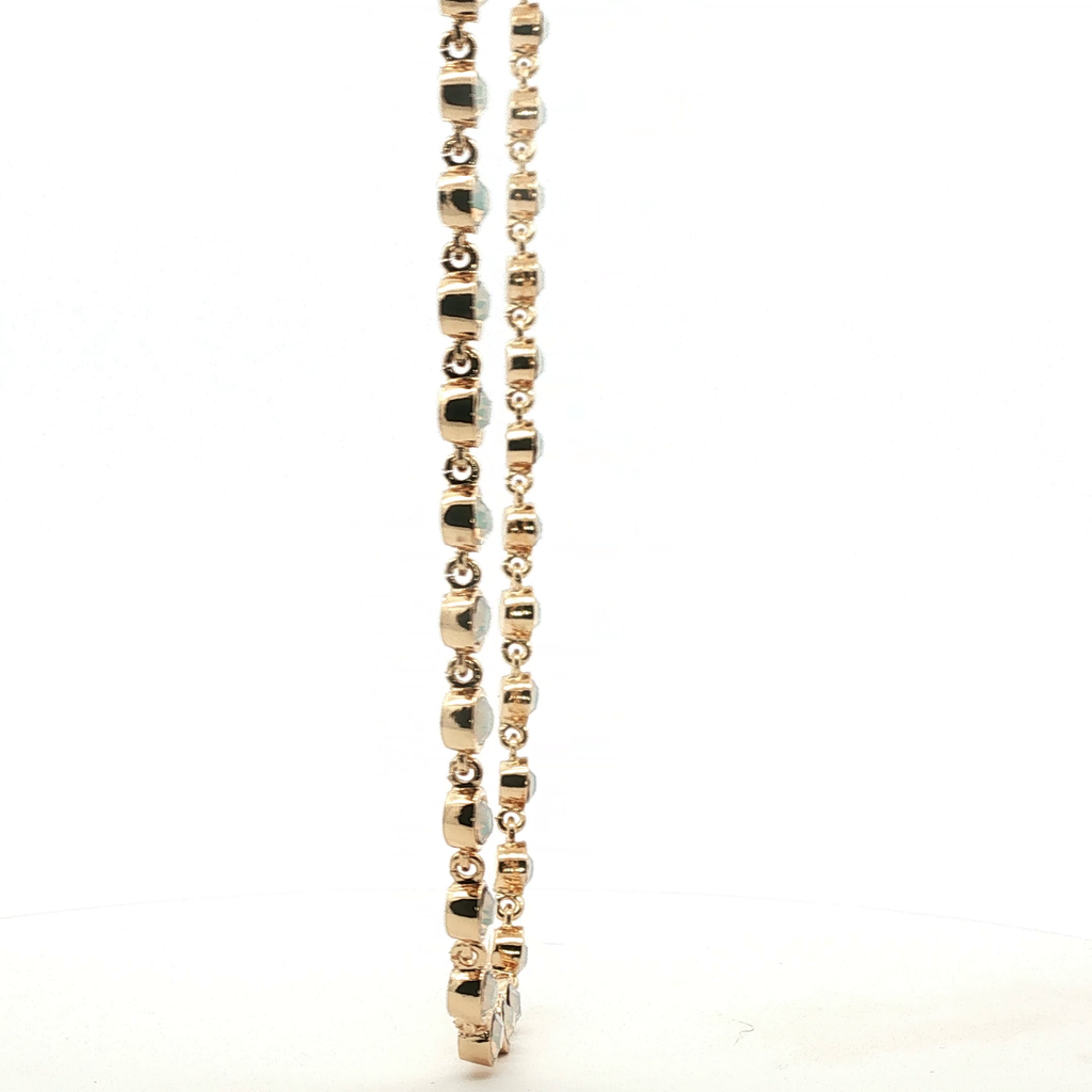 Yellow Gold Bezel-Set Opal Necklace