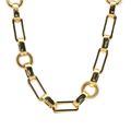 Textured and Smooth Alternating Link Yellow Gold Chain Necklace
