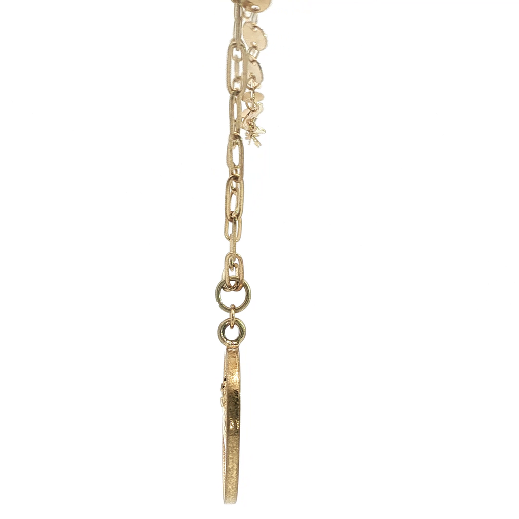 Yellow Gold Layered Necklace with Vintage-Inspired Coin Pendant