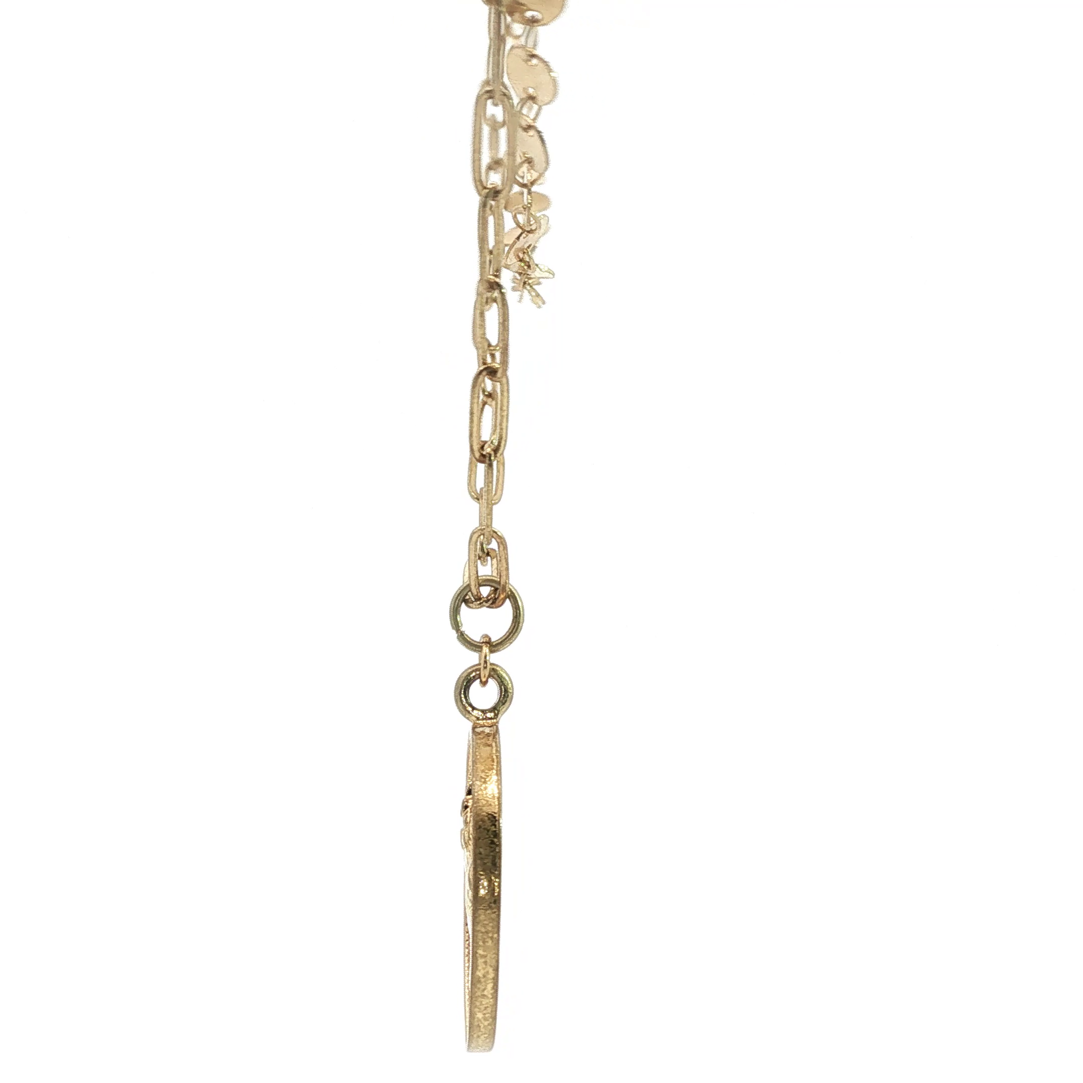 Yellow Gold Layered Necklace with Vintage-Inspired Coin Pendant