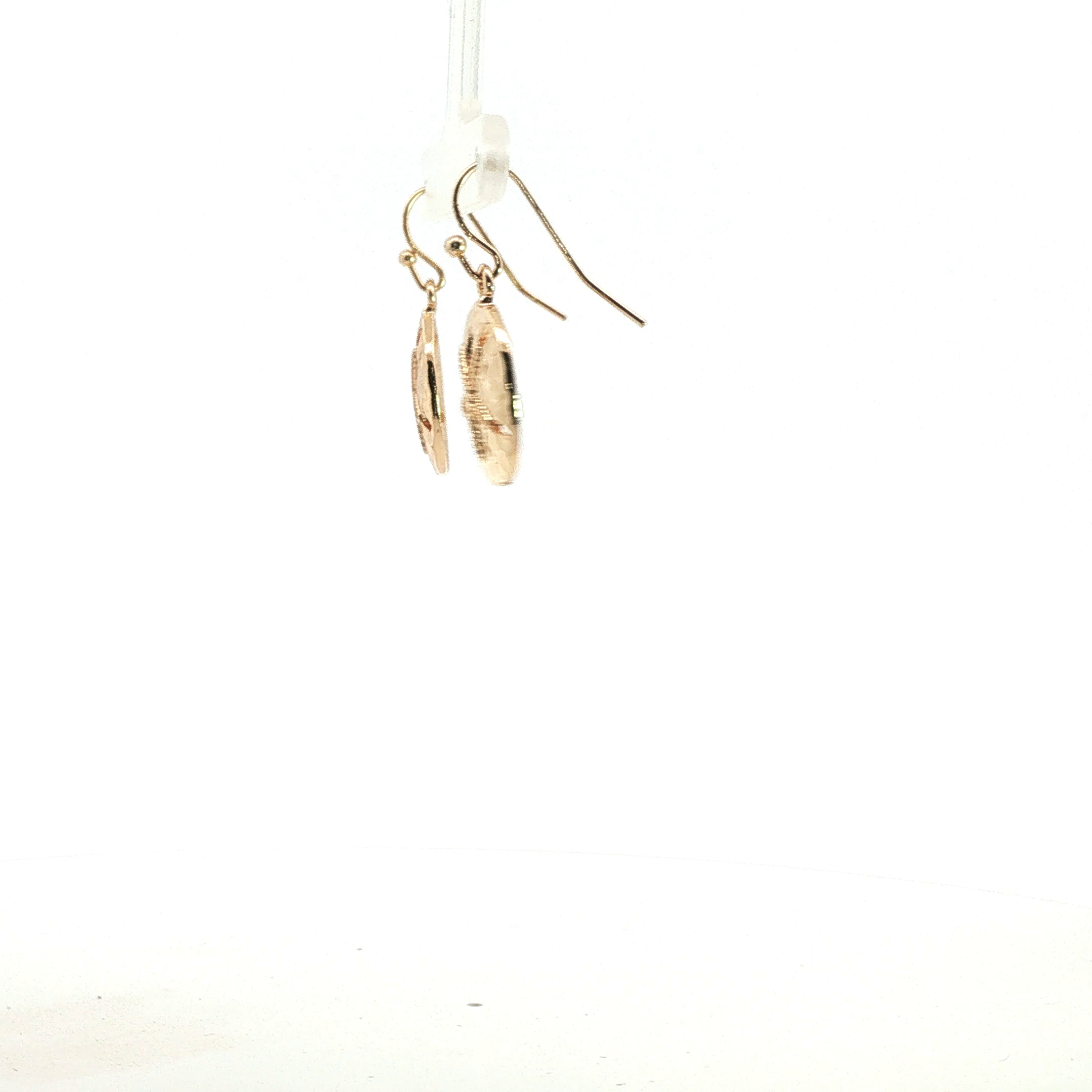 Hammered Starfish Disc Drop Earrings in Yellow Gold
