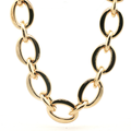 Yellow Gold Oval Link Chain Necklace