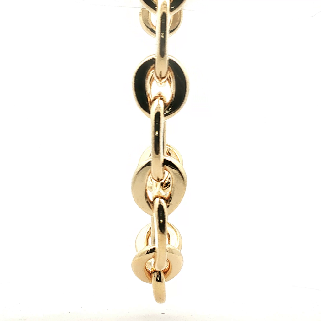 Yellow Gold Oval Link Chain Necklace