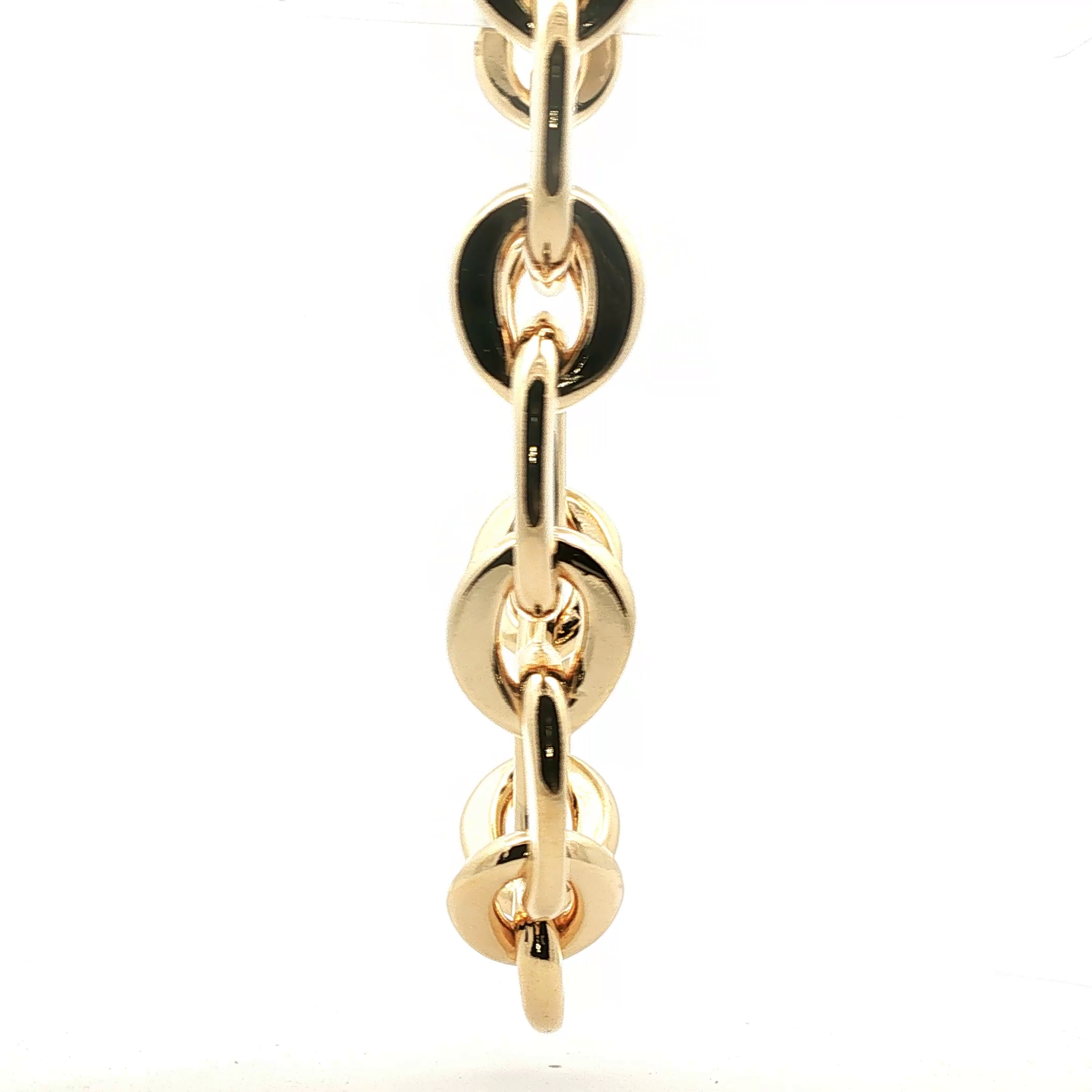 Yellow Gold Oval Link Chain Necklace