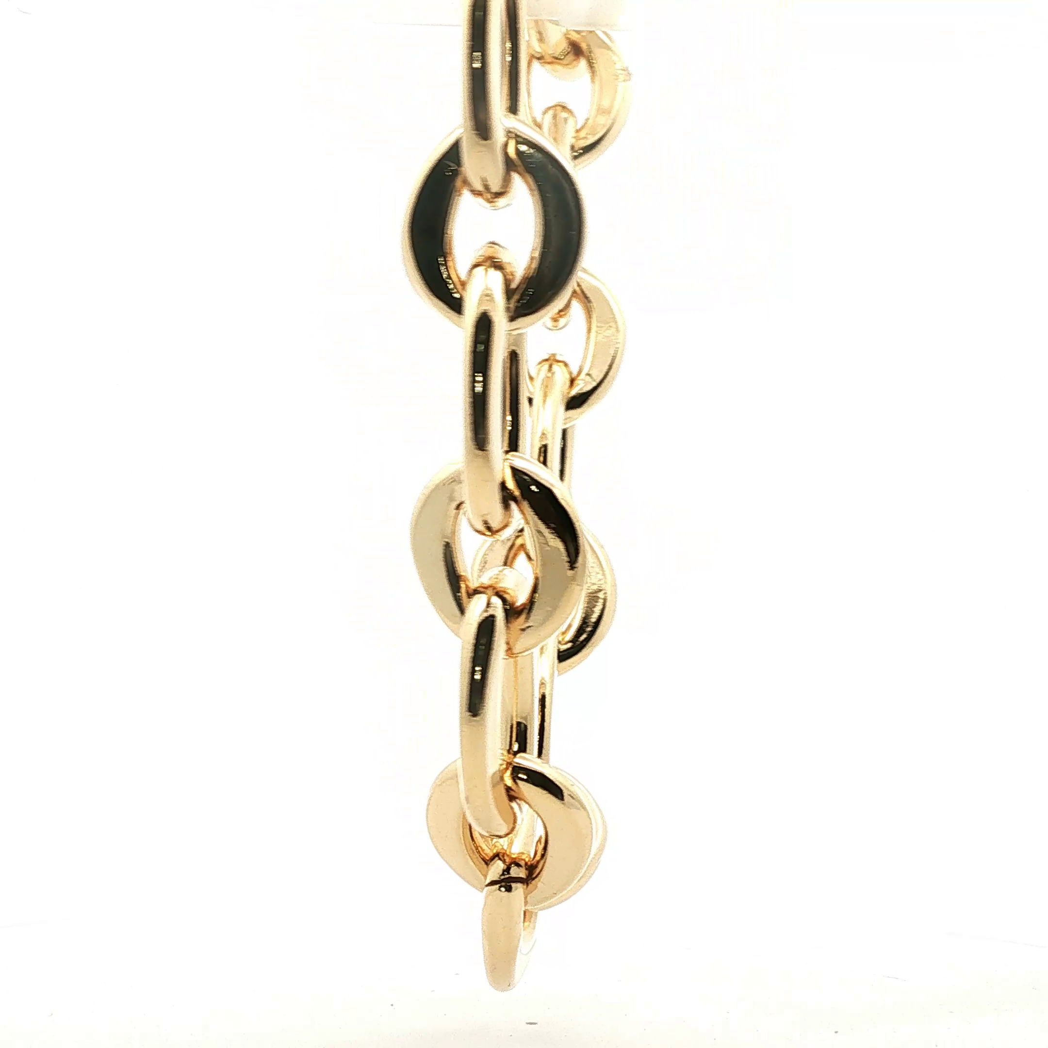 Yellow Gold Oval Link Chain Necklace