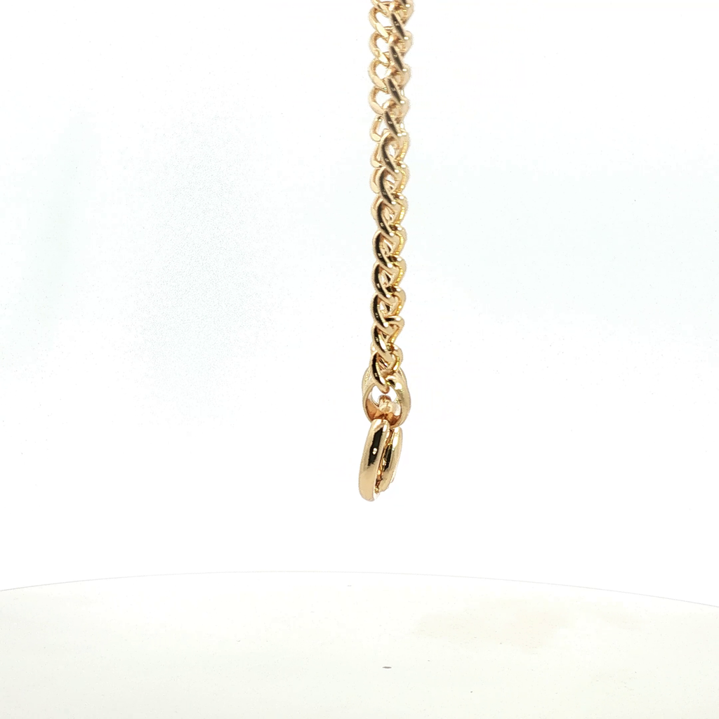 Yellow Gold Horsebit Cuban Chain Necklace