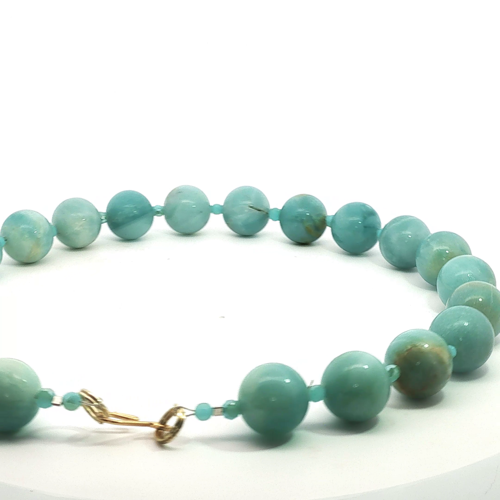 18" Amazonite Necklace with Australian Crystal Accents