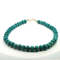 18"Turquoise Necklace with 18kt Gold-Filled Discs