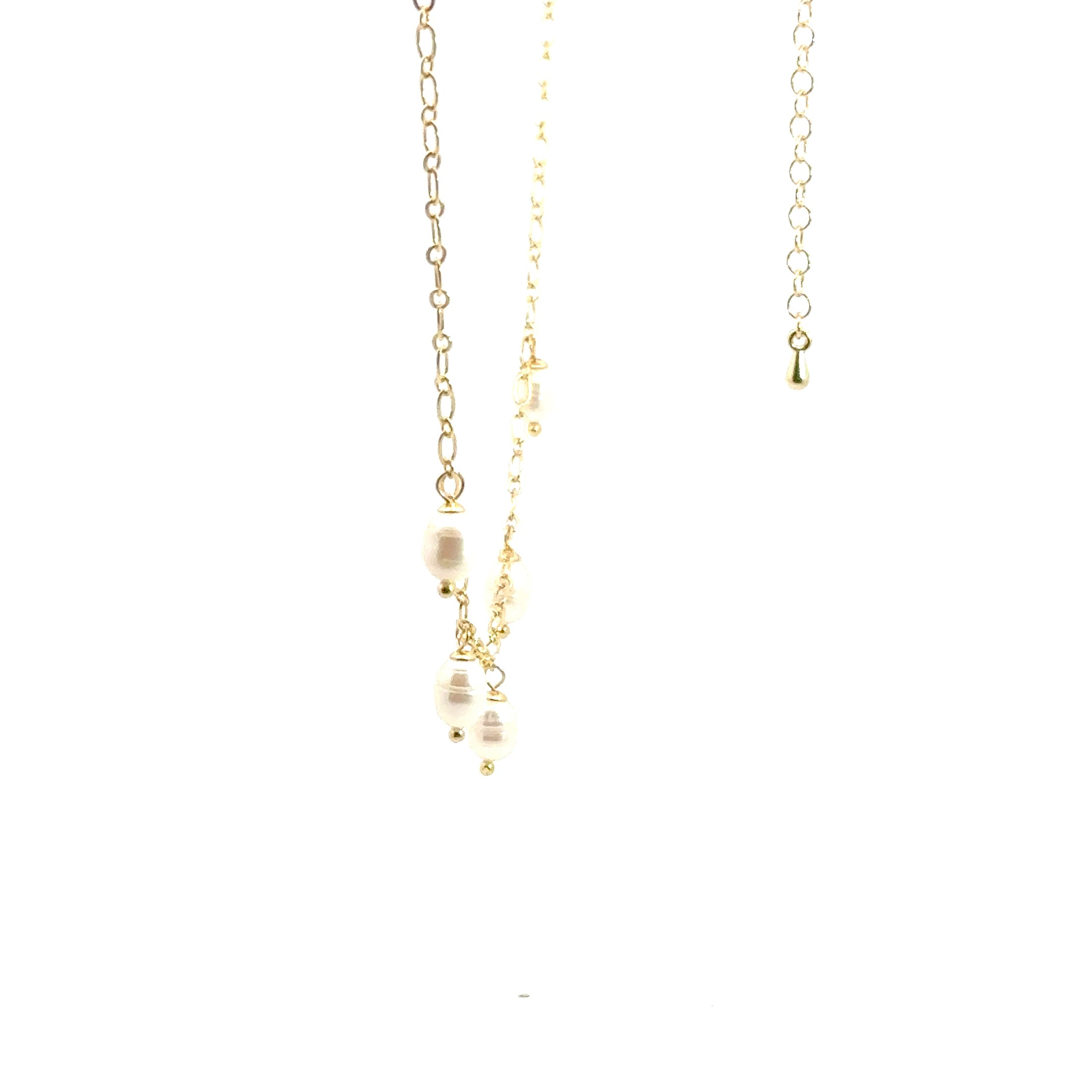 Yellow Gold Necklace with Pearl Charms