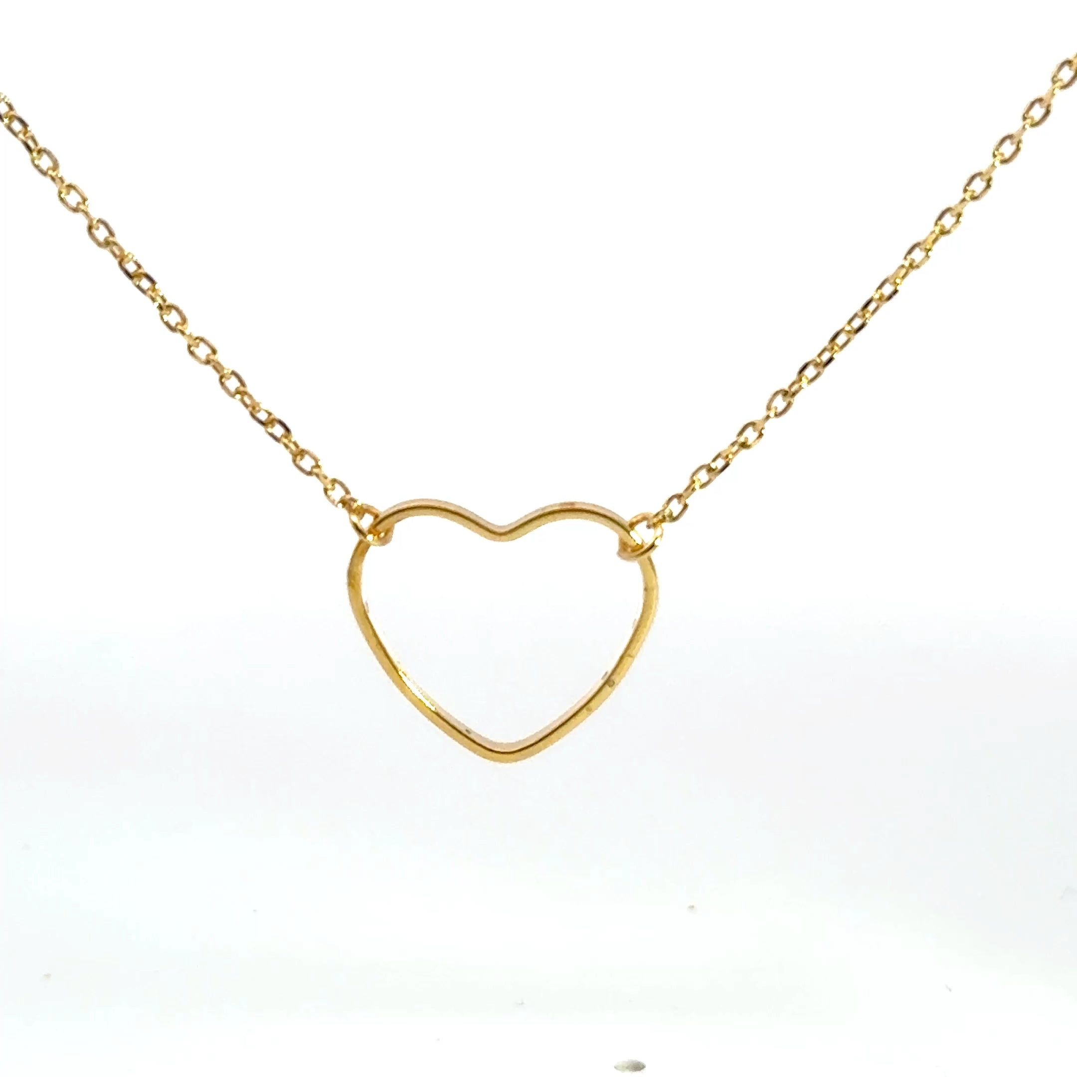 Minimalist Yellow Gold Heart Pendant Necklace