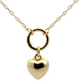 Chic Yellow Gold Heart Charm Necklace