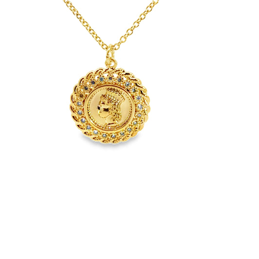 Elegant Yellow Gold Medallion Pendant