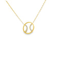 Yellow Gold Charm Necklace with Round Brilliant Diamond Tennis Ball Pendant