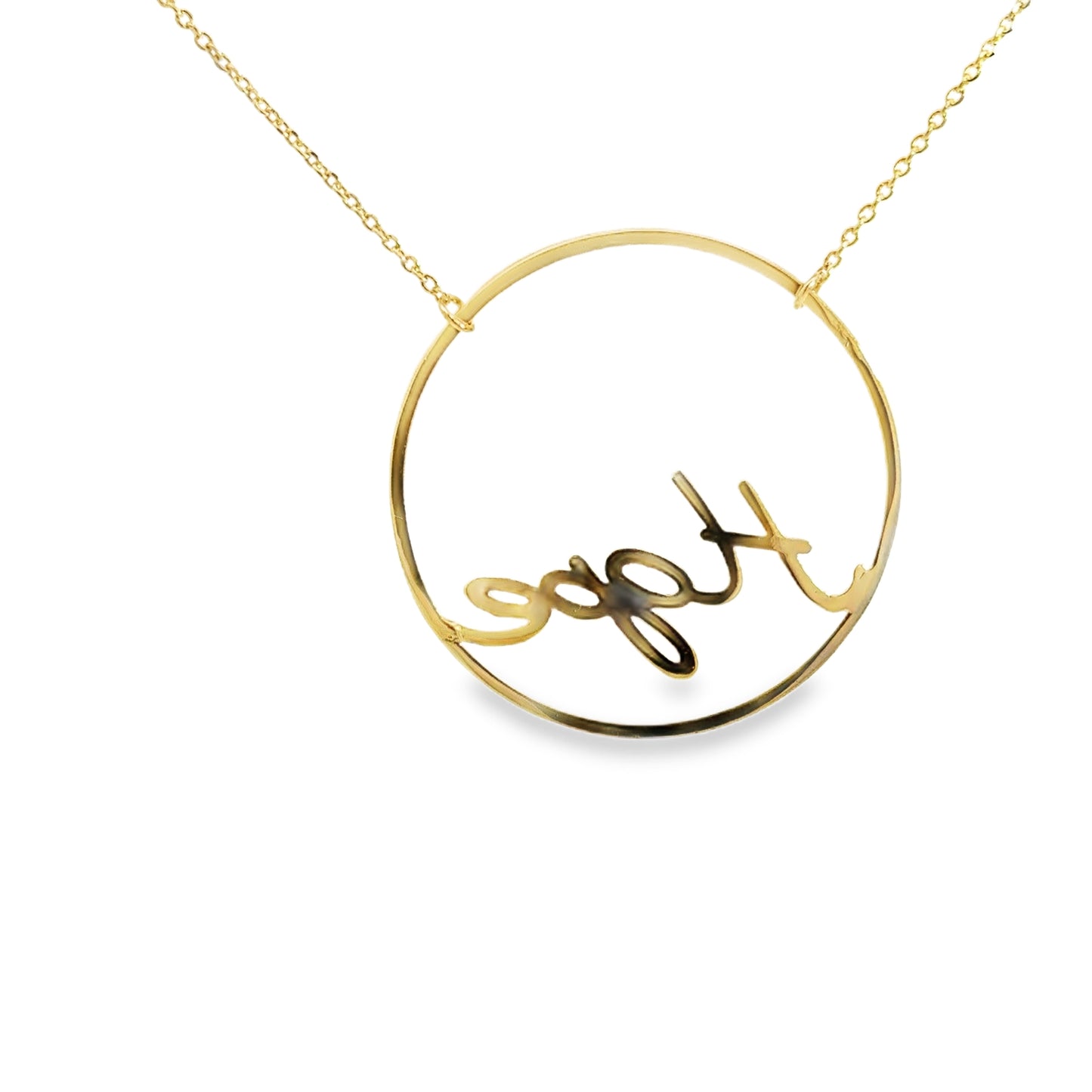 Gold 'Hope' Charm Necklace - Inspirational Elegance