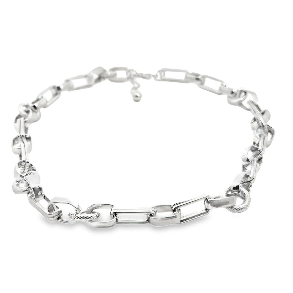 Modern Silver Link Chain Necklace