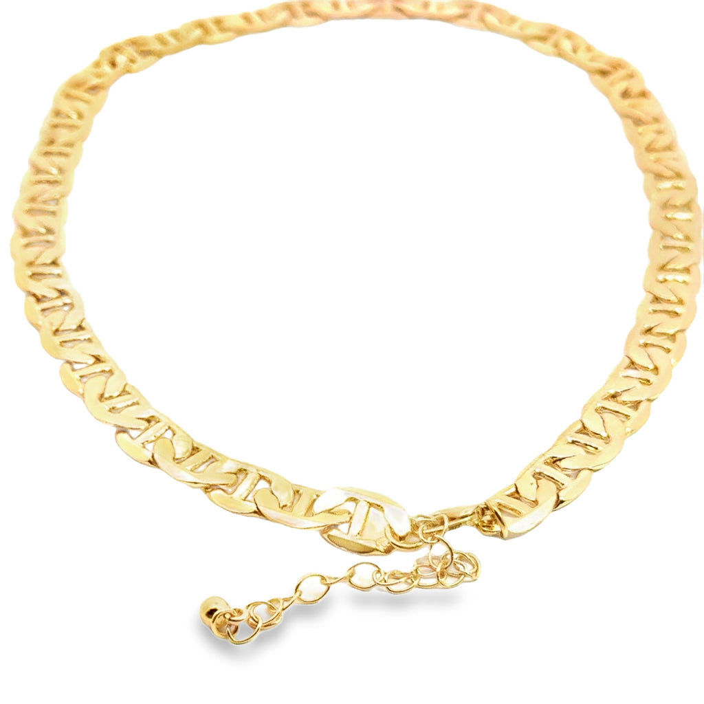 Yellow Gold Mariner Link Chain Necklace