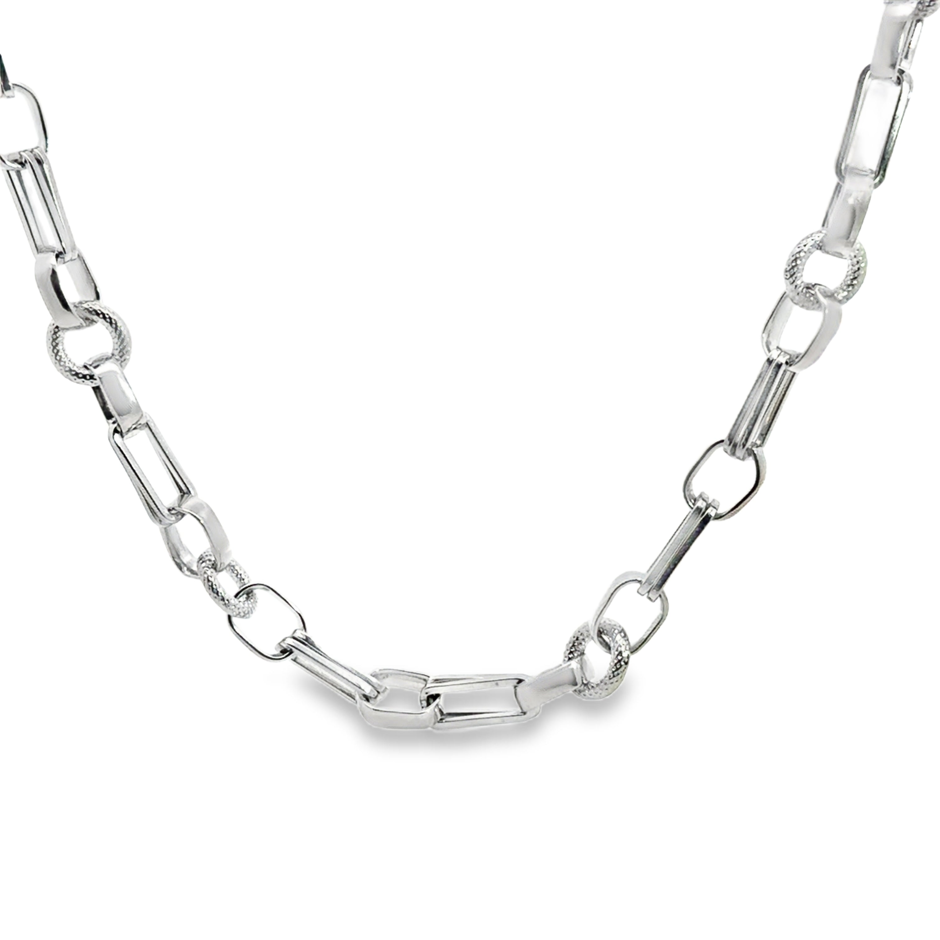 Modern Silver Link Chain Necklace