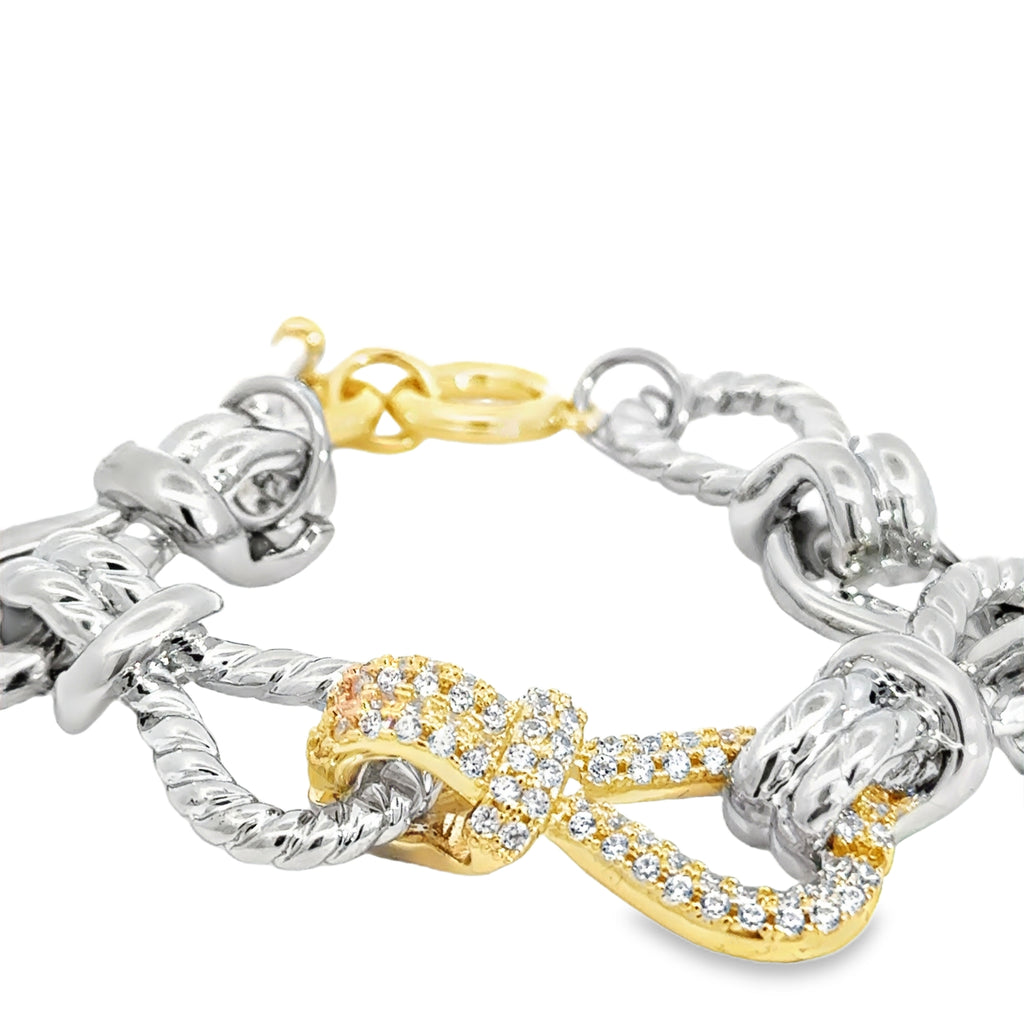 Gold Chain Bracelet with Fancy Yellow Diamond Knot