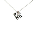 Sterling Silver 'PINK' Breast Cancer Awareness Charm Necklace