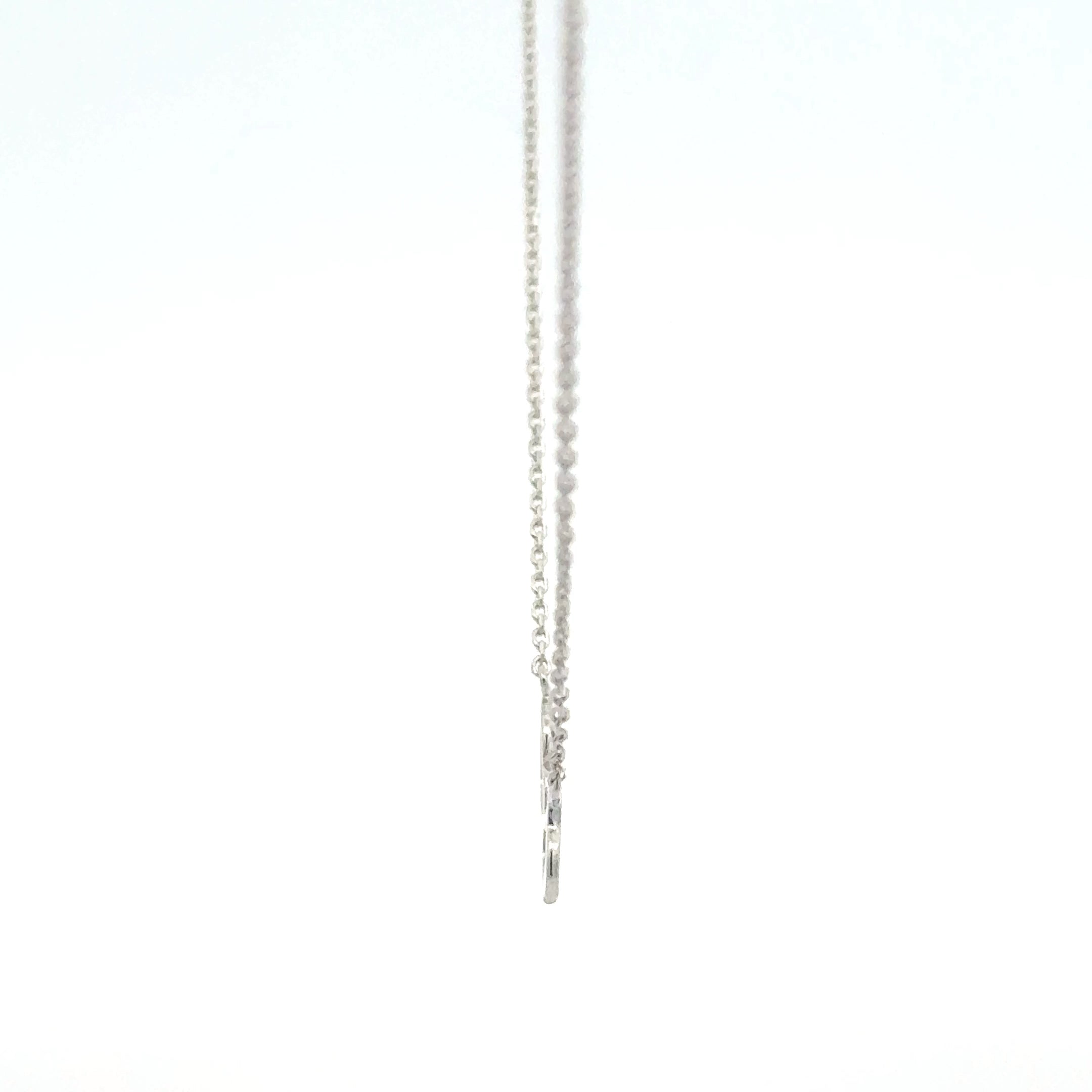 Delicate Silver Chain Necklace with Trio of Heart Pendants