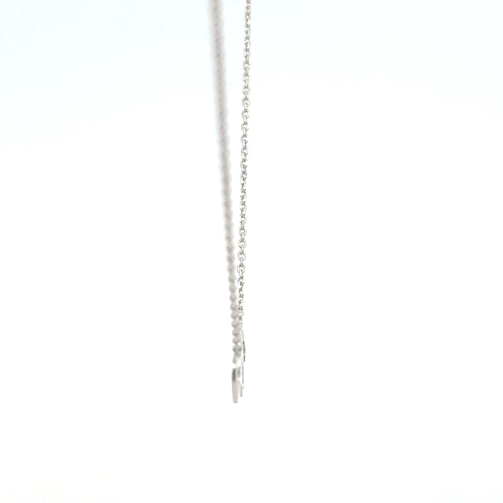 Delicate Silver Chain Necklace with Trio of Heart Pendants