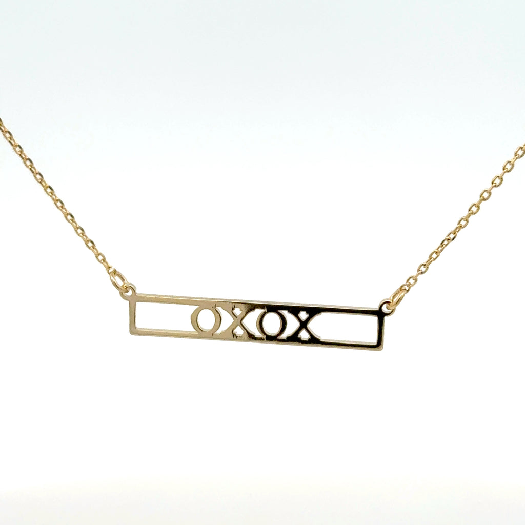 Elegant Gold 'XOXO' Charm Necklace