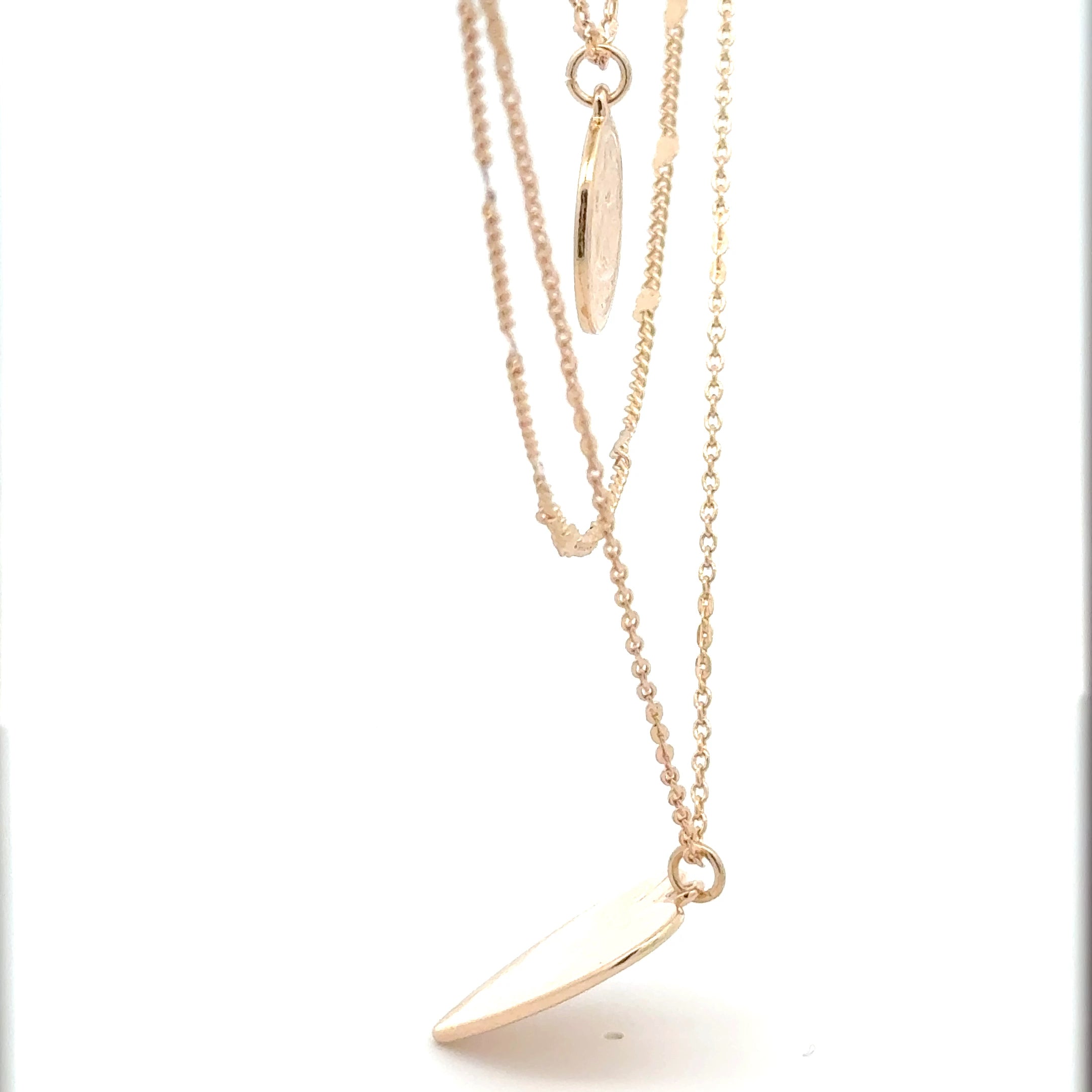 Gold Layered Necklace with Coin and Heart Pendants