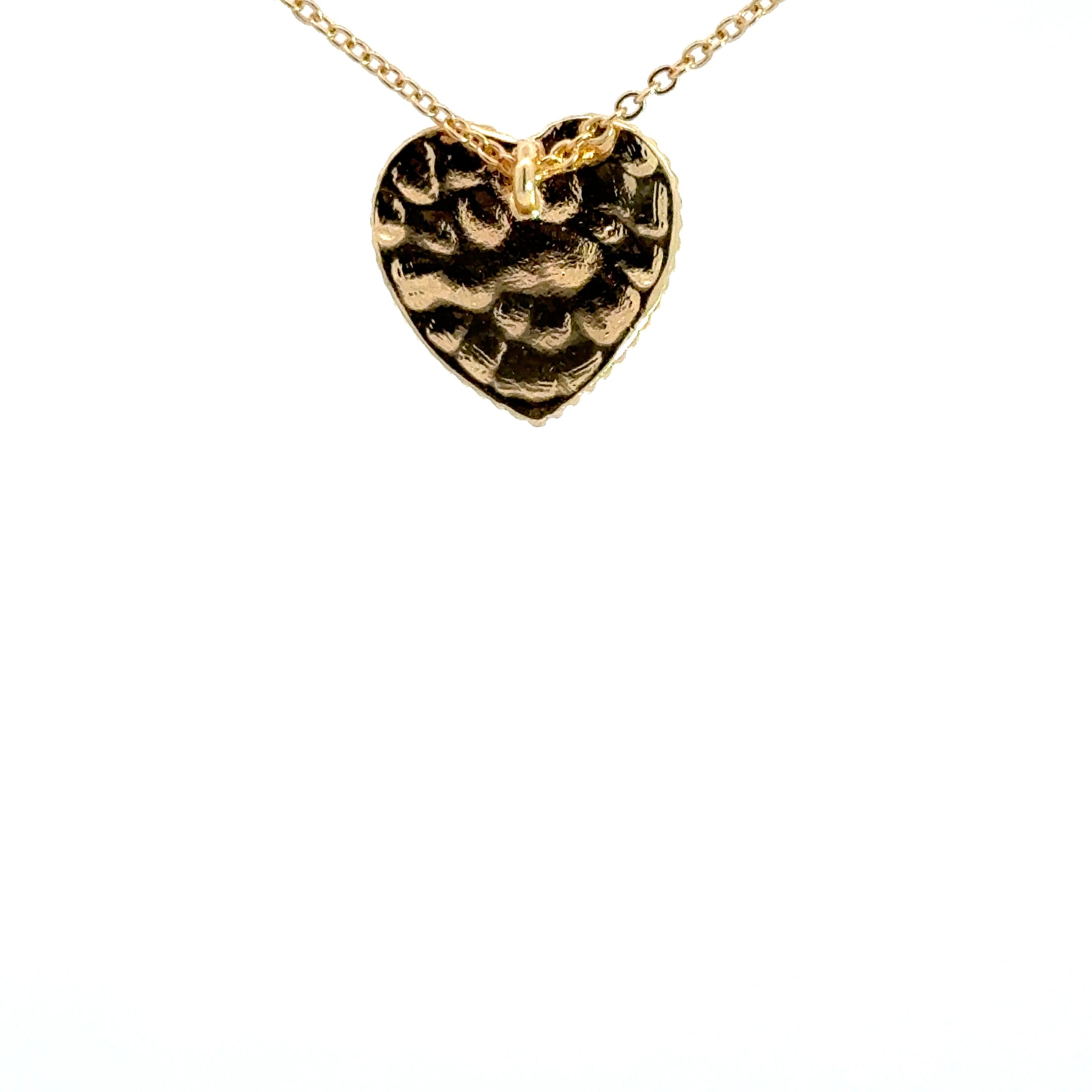 Yellow Gold Heart Charm Necklace