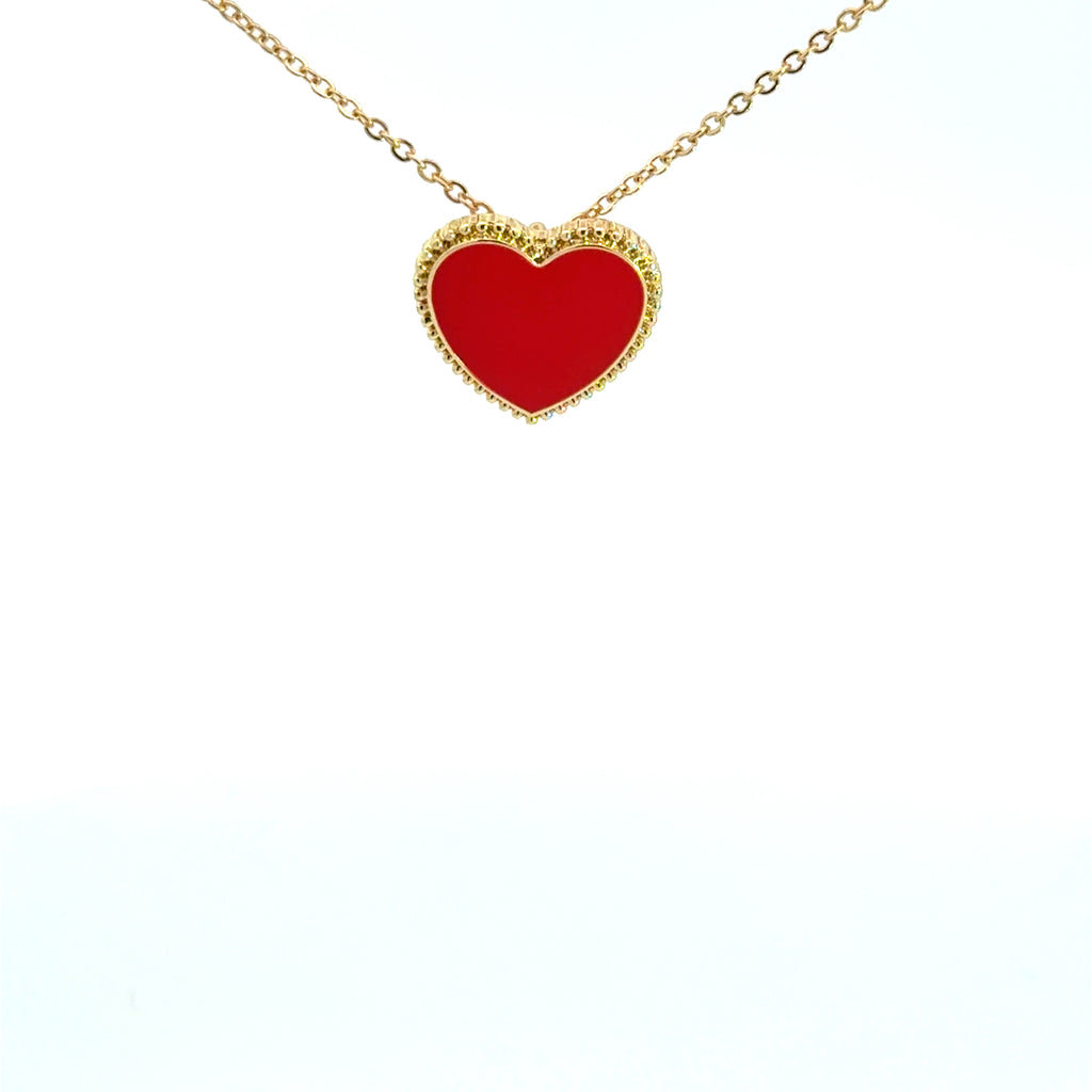 Yellow Gold Heart Charm Necklace
