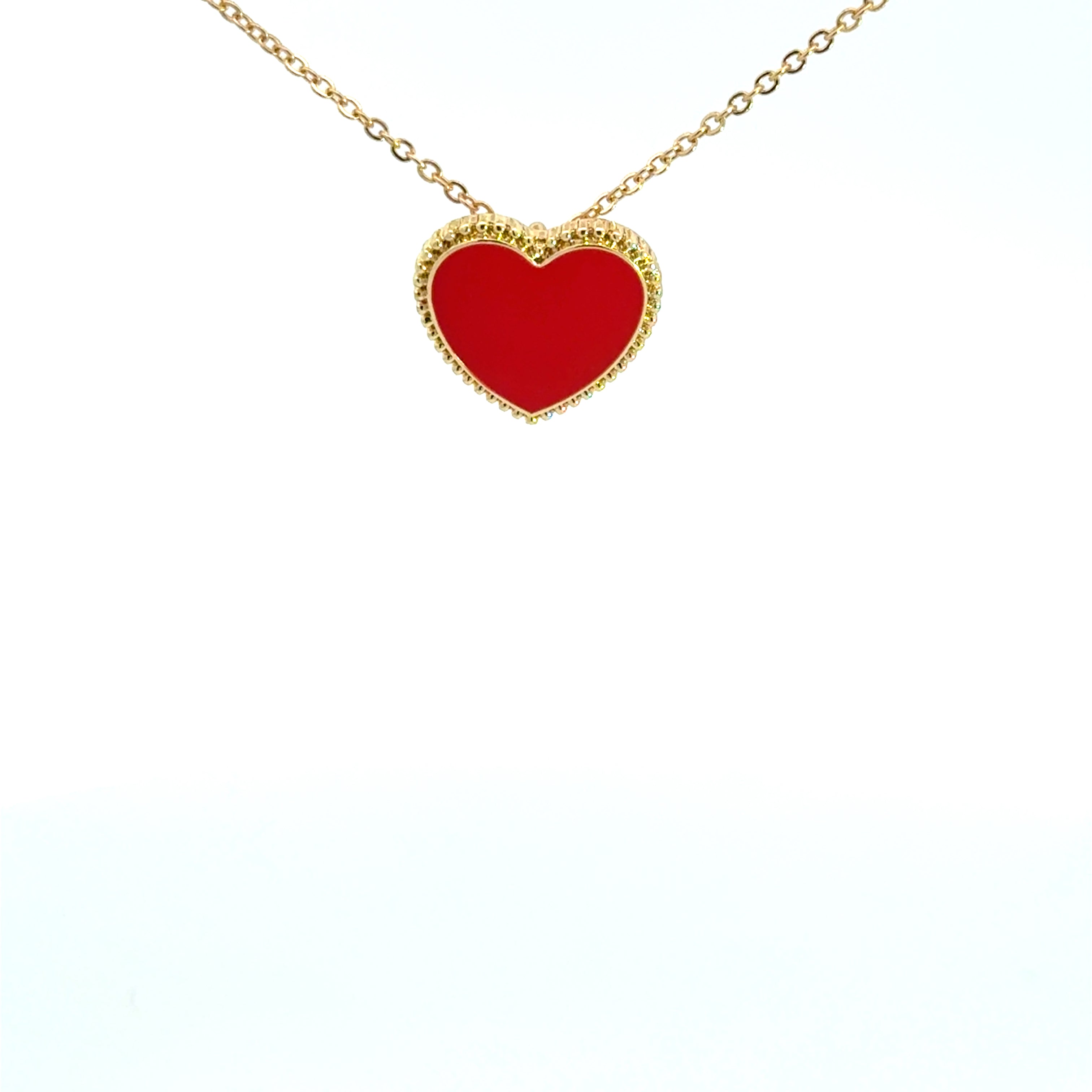 Yellow Gold Heart Charm Necklace