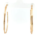 Yellow Gold Bamboo Hoop Earrings