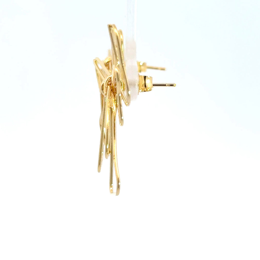 Yellow Gold Bow Stud Earrings