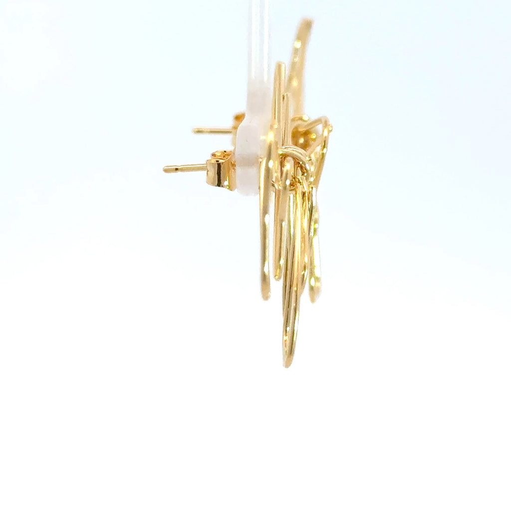 Yellow Gold Bow Stud Earrings