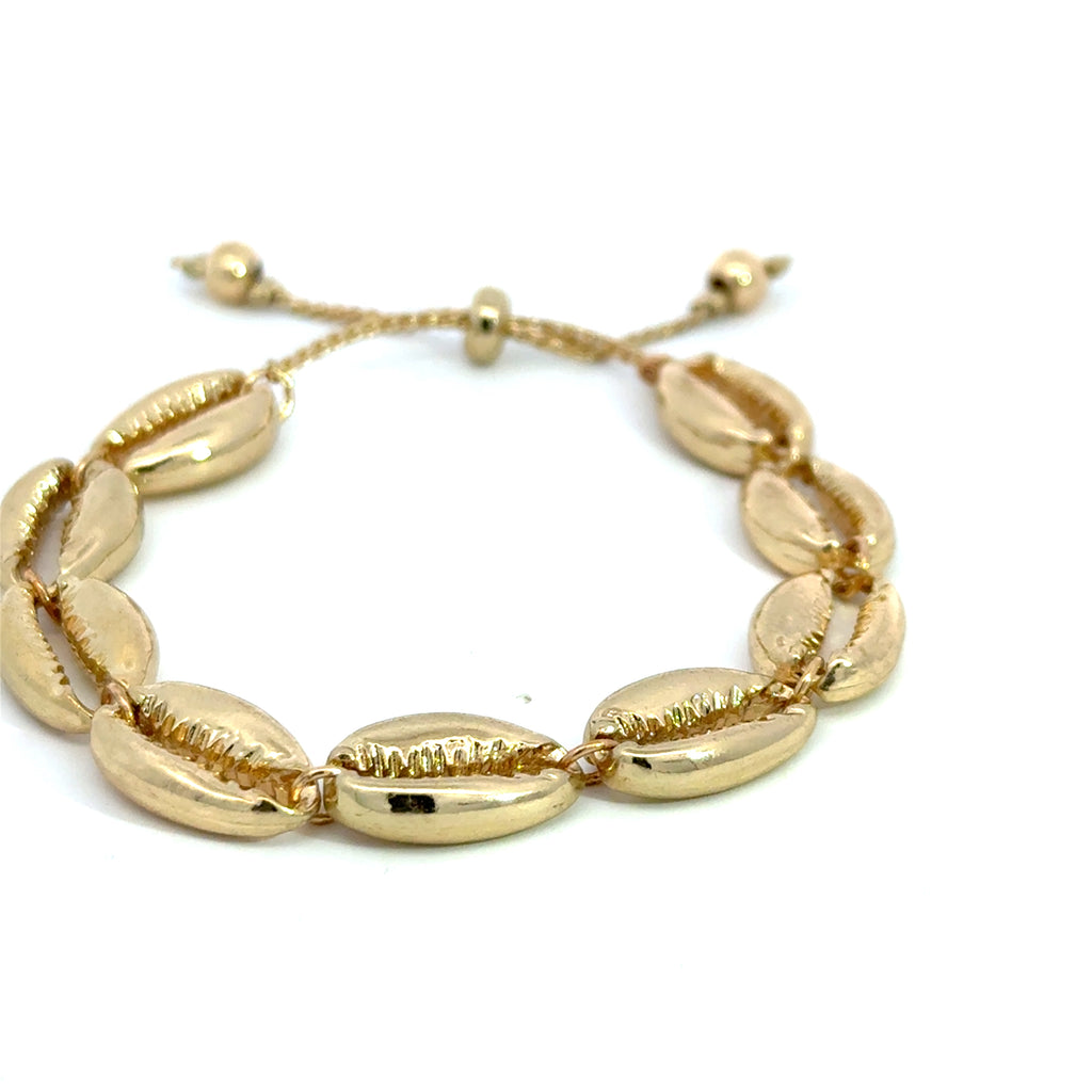 Golden Seashell Chain Bracelet in Yellow Gold