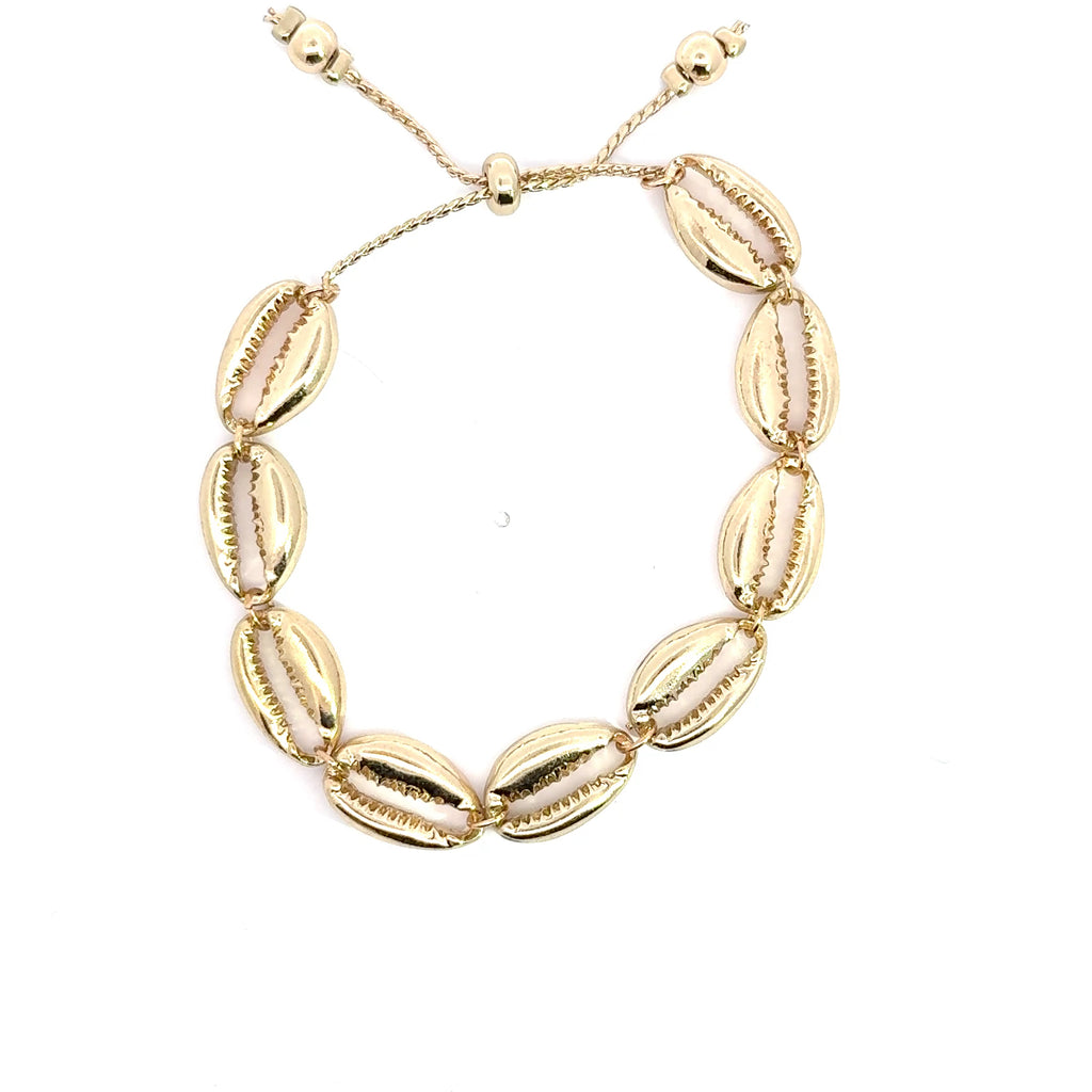 Golden Seashell Chain Bracelet in Yellow Gold