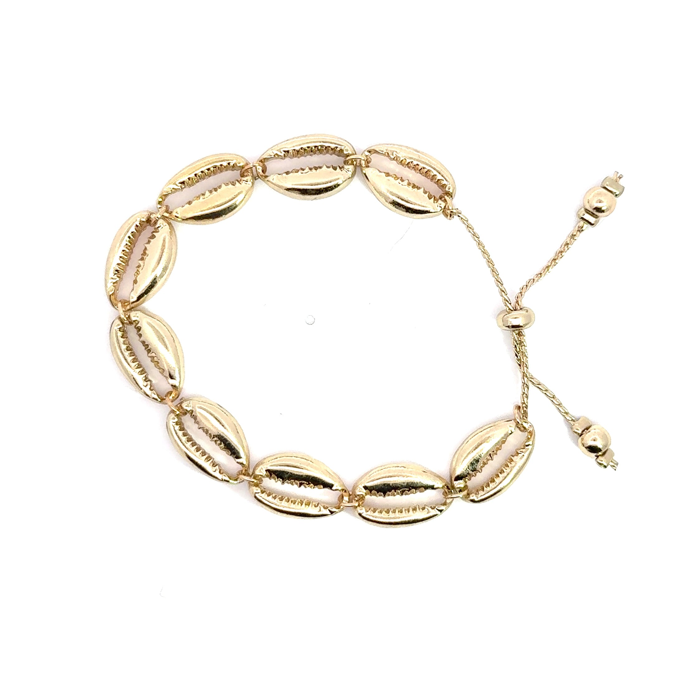 Golden Seashell Chain Bracelet in Yellow Gold